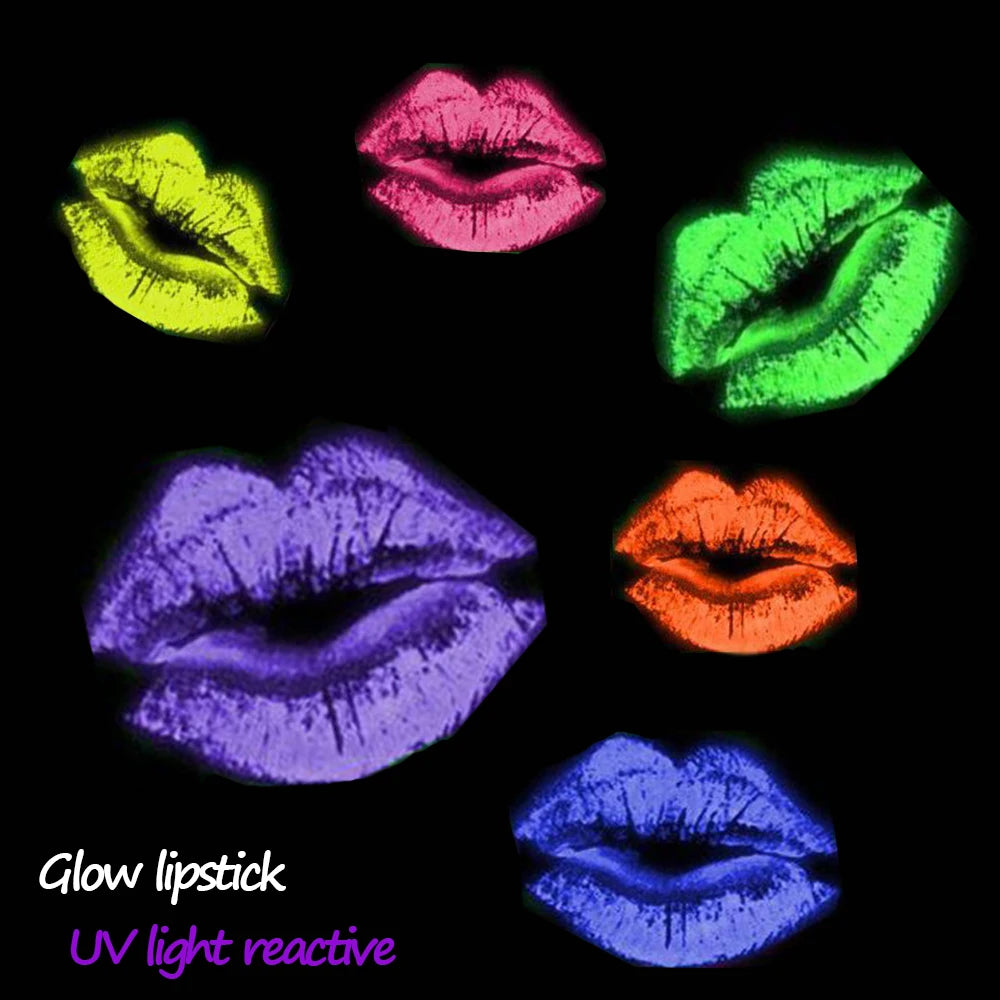 Neon Glow UV Lipstick Blacklight Reactive Makeup Party