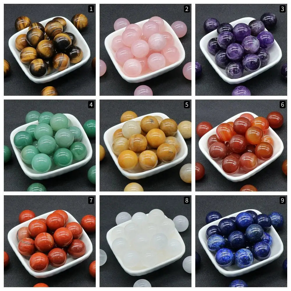 Healing Crystal Wand & Spheres – Fluorite, Amethyst, Quartz