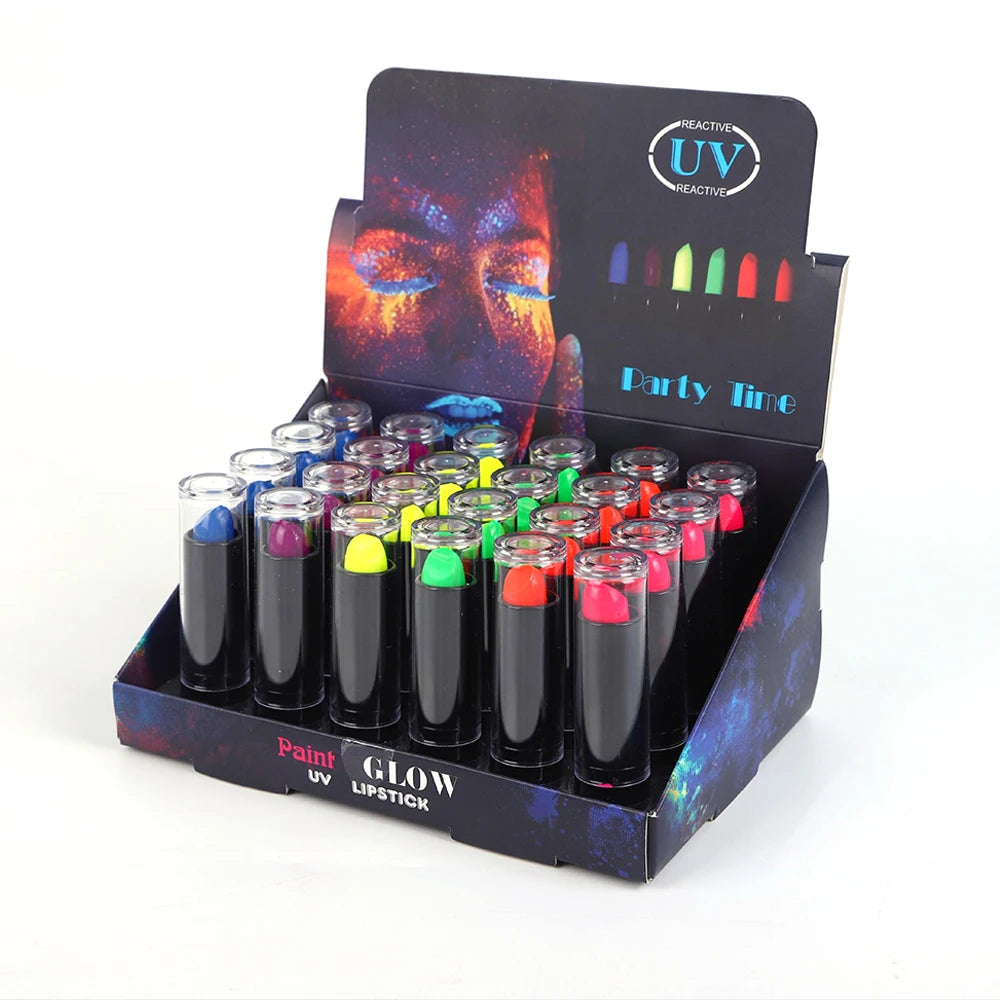 Neon Glow UV Lipstick Blacklight Reactive Makeup Party