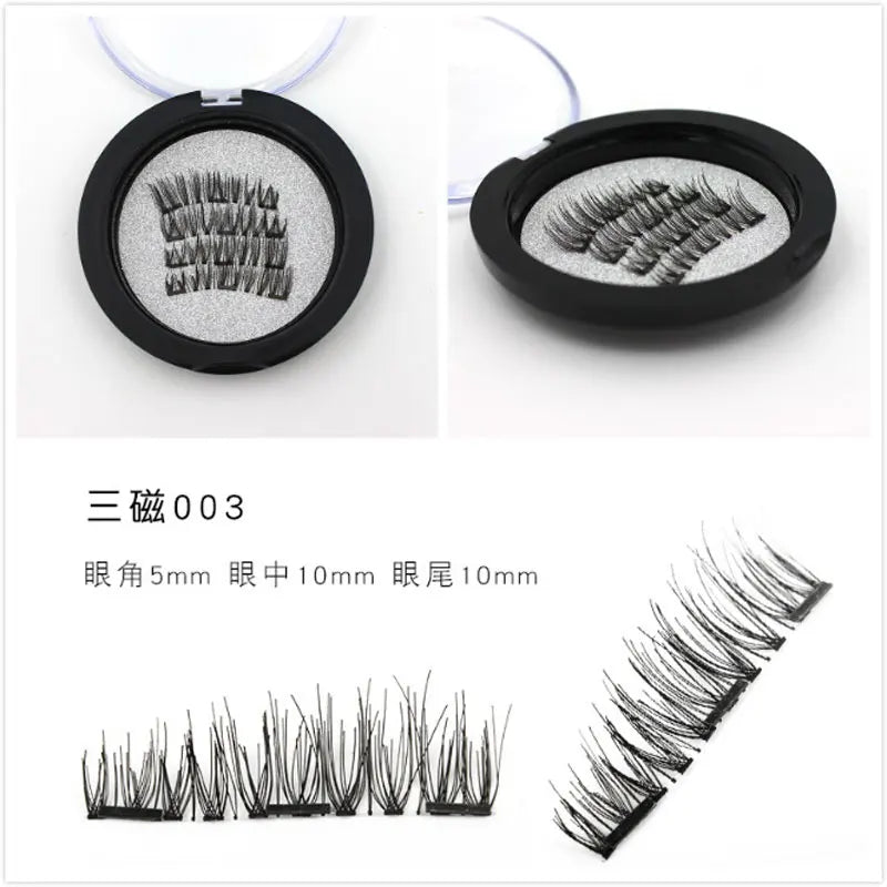 3-Magnet Magnetic Eyelashes 3D Handmade Natural Lashes