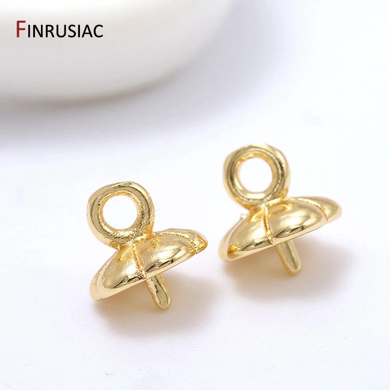14K Gold Plated Pearl Pendant Bail DIY Jewelry Making