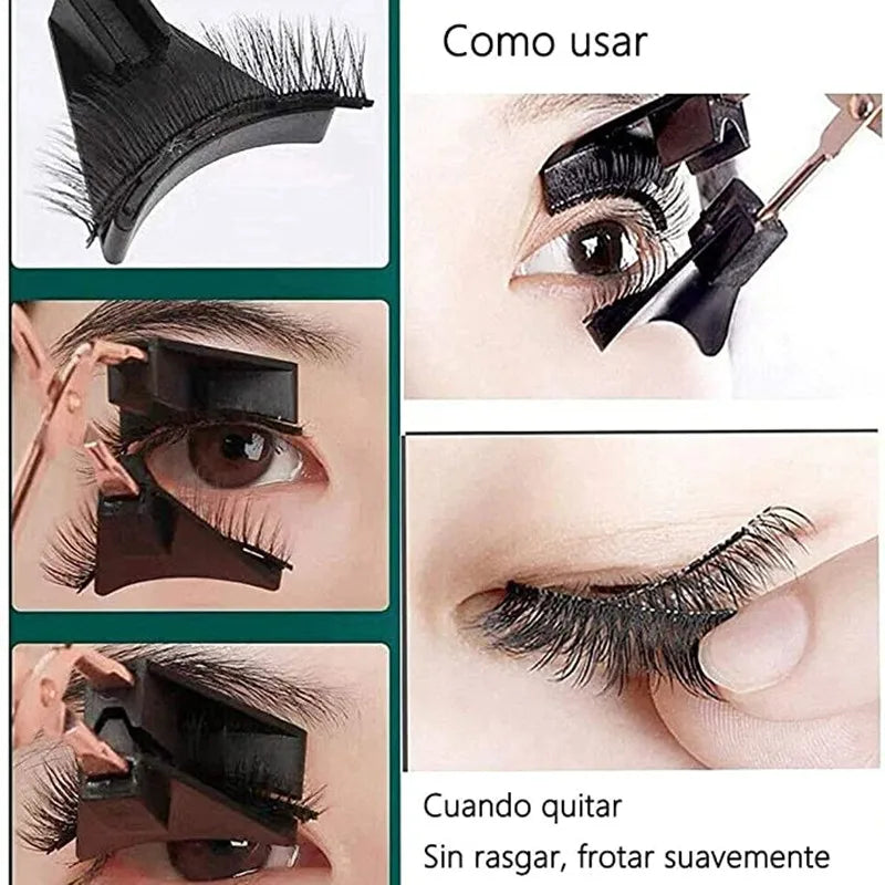 2 Pairs 5-Magnet 3D Magnetic False Eyelashes Natural
