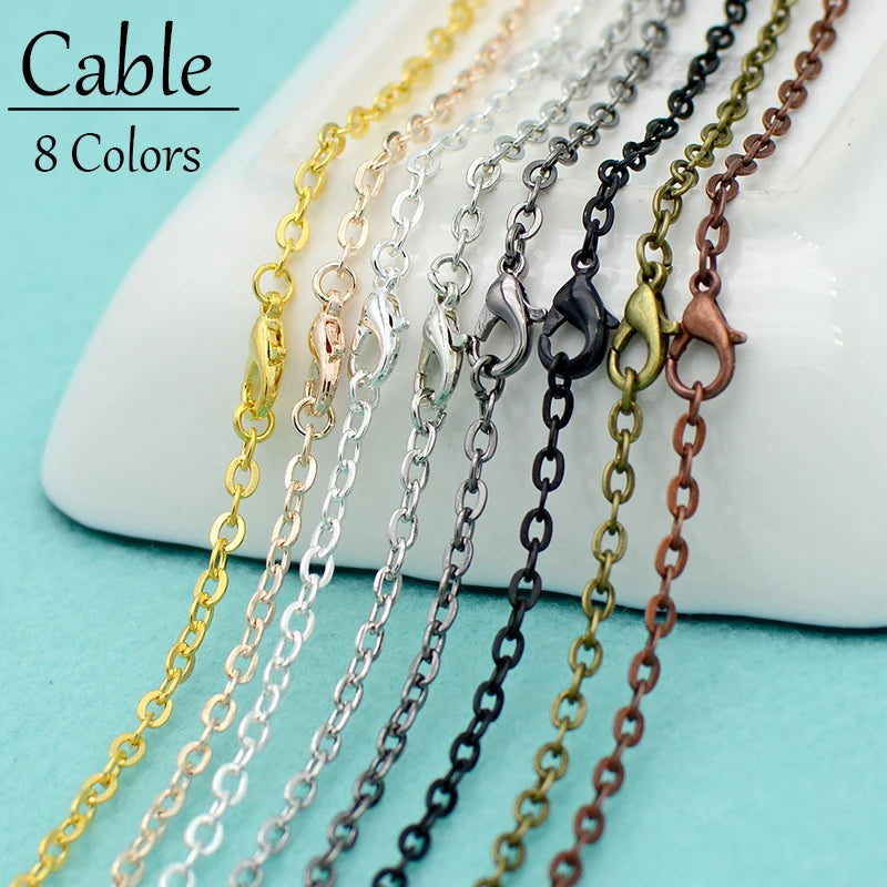 100PCS Silver Plated Necklace Chains 18-30 Inch Women