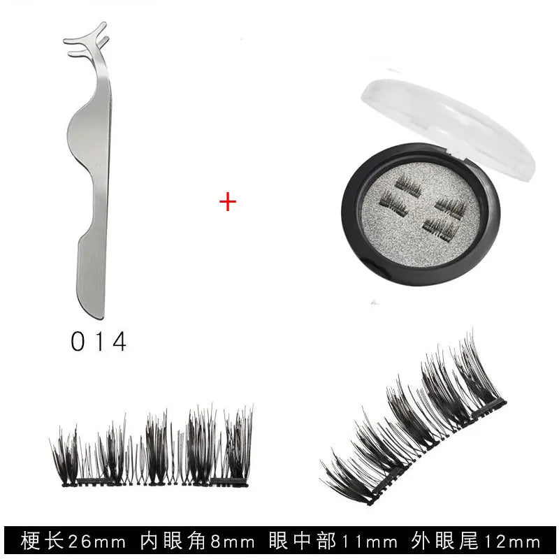3-Magnet Magnetic Eyelashes 3D Handmade Natural Lashes