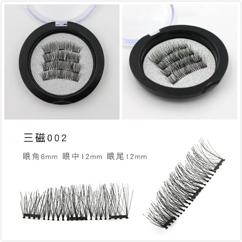 3-Magnet Magnetic Eyelashes 3D Handmade Natural Lashes