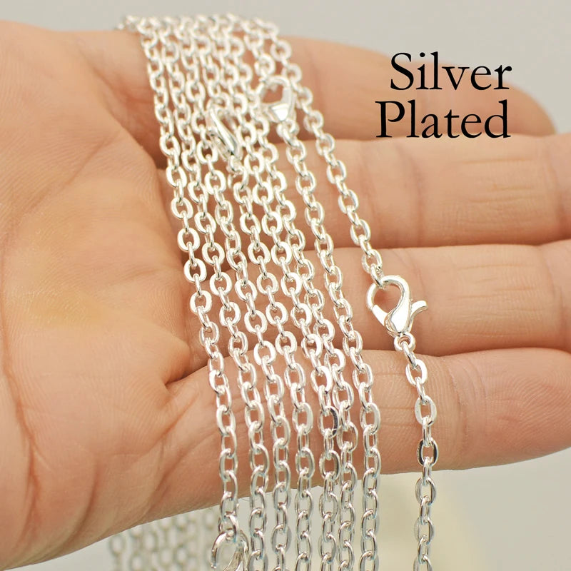 100PCS Silver Plated Necklace Chains 18-30 Inch Women