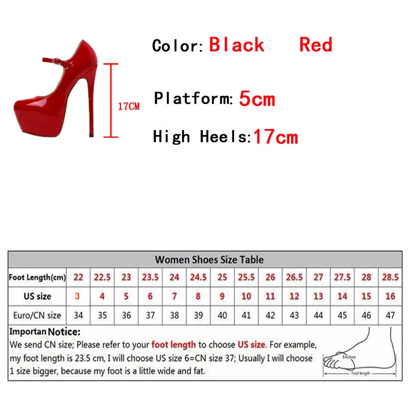 Sexy Red Platform High Heels Women Patent Leather