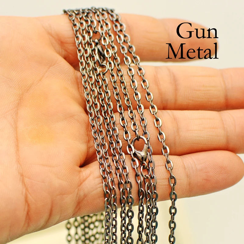 100PCS Silver Plated Necklace Chains 18-30 Inch Women