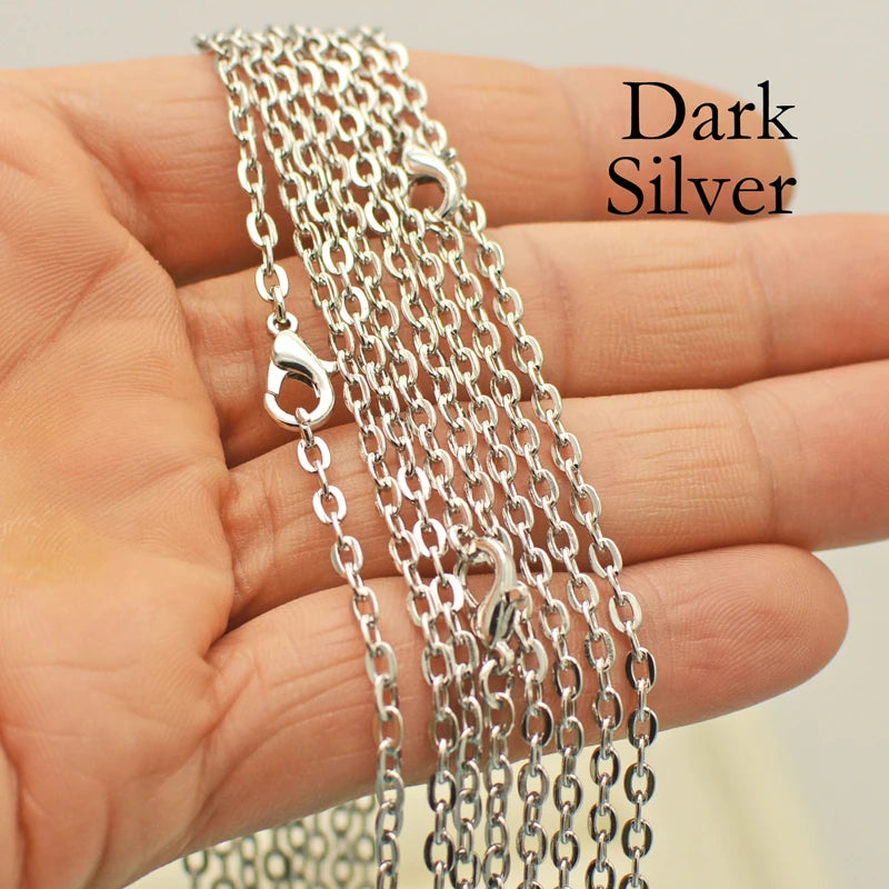 100PCS Silver Plated Necklace Chains 18-30 Inch Women