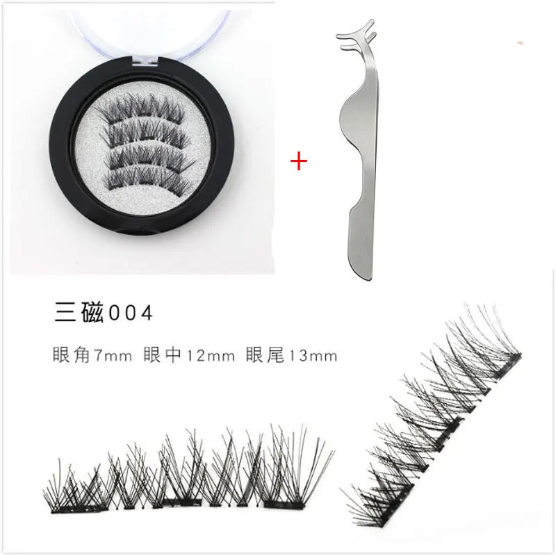 3-Magnet Magnetic Eyelashes 3D Handmade Natural Lashes