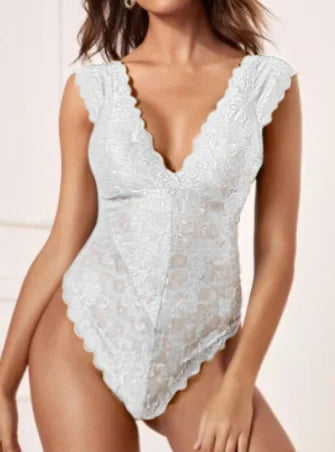 Sexy Mesh Lace Teddy Bodysuit Lingerie Women Halter