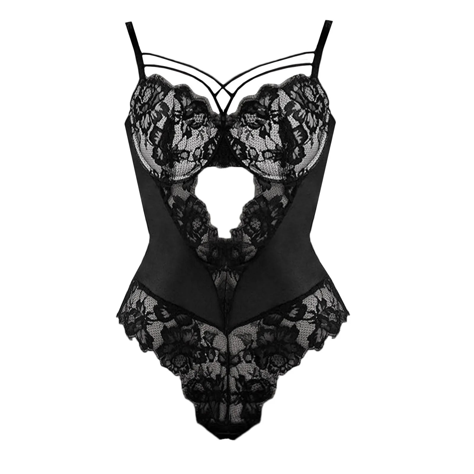 Sexy Mesh Lace Teddy Bodysuit Lingerie Women Halter