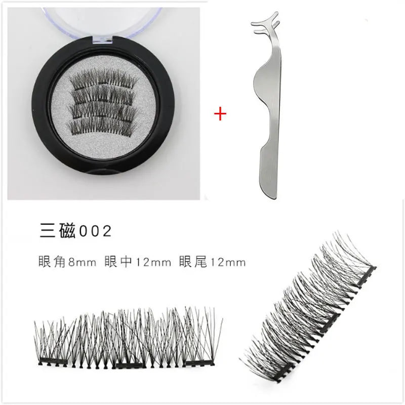 3-Magnet Magnetic Eyelashes 3D Handmade Natural Lashes