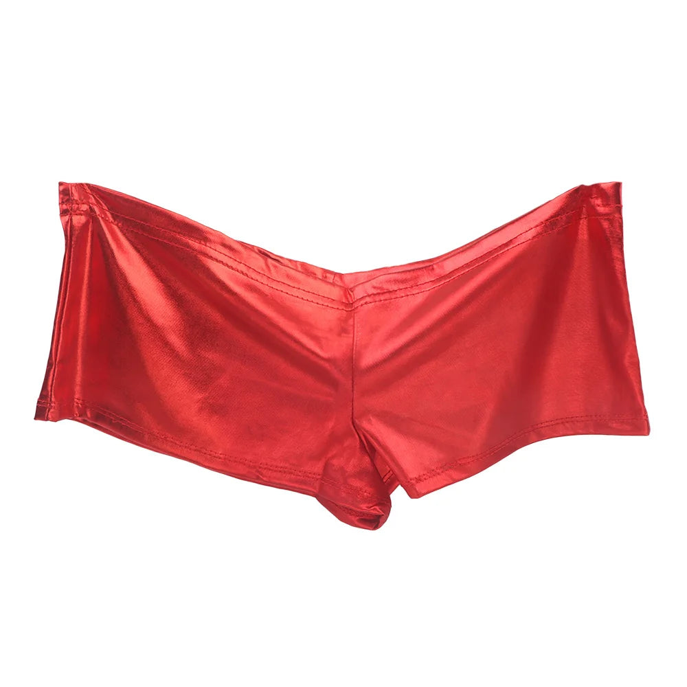 PU Patent Leather Glitter Shorts Sexy Pole Dance Wear