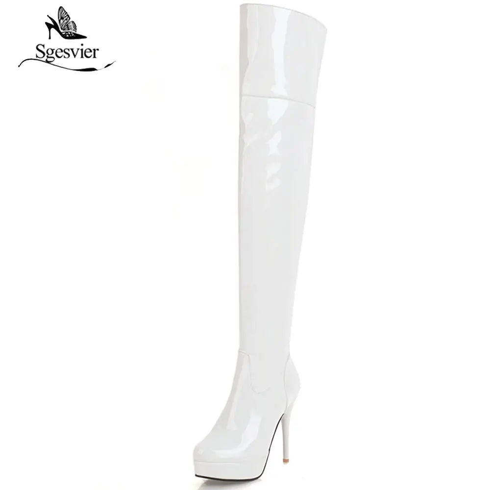 Thigh-High Platform Boots Women Sexy Over Knee Heels