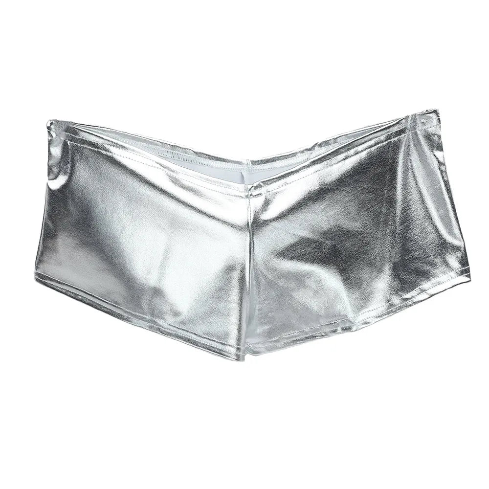 PU Patent Leather Glitter Shorts Sexy Pole Dance Wear