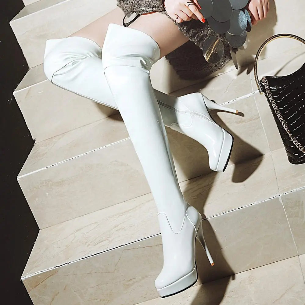 Thigh-High Platform Boots Women Sexy Over Knee Heels