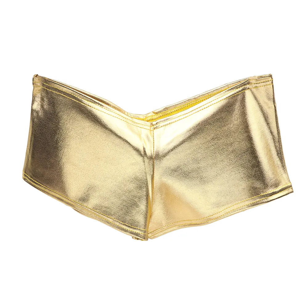 PU Patent Leather Glitter Shorts Sexy Pole Dance Wear