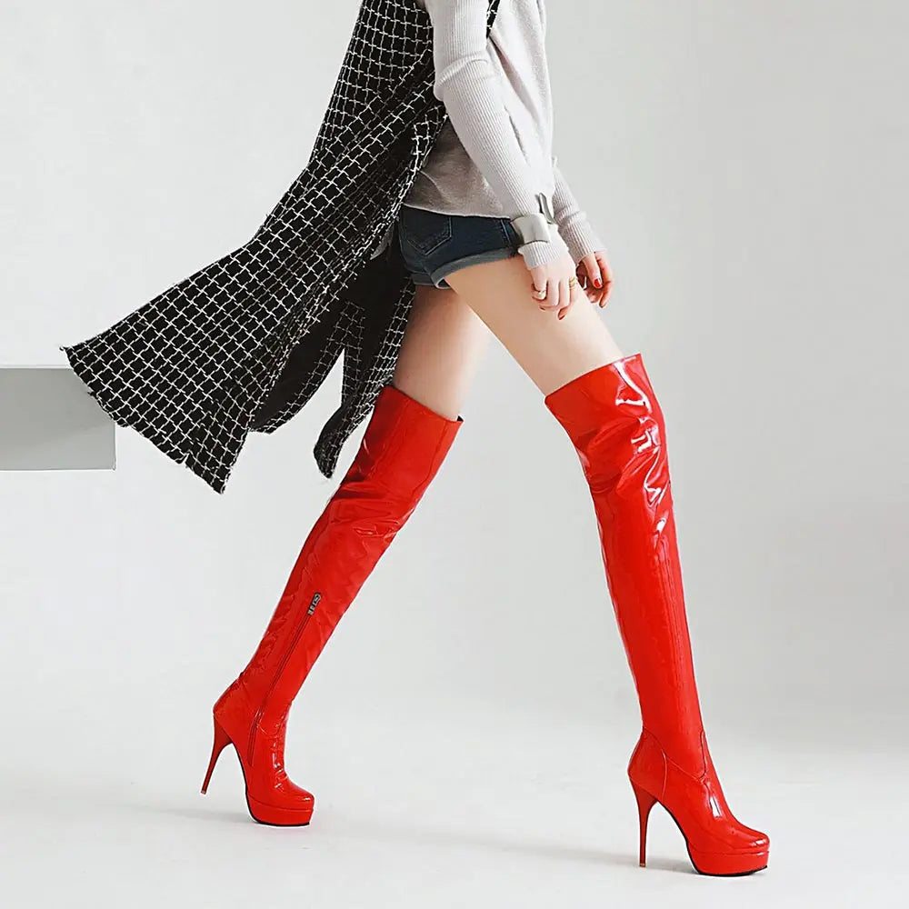 Thigh-High Platform Boots Women Sexy Over Knee Heels