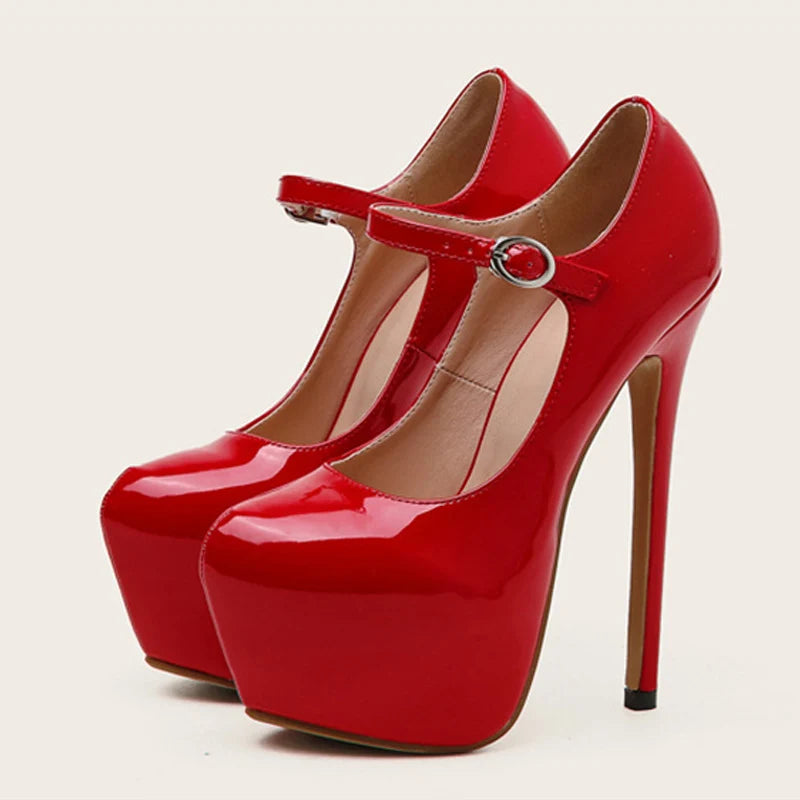 Sexy Red Platform High Heels Women Patent Leather