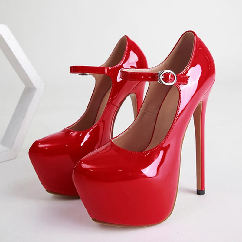 Sexy Red Platform High Heels Women Patent Leather