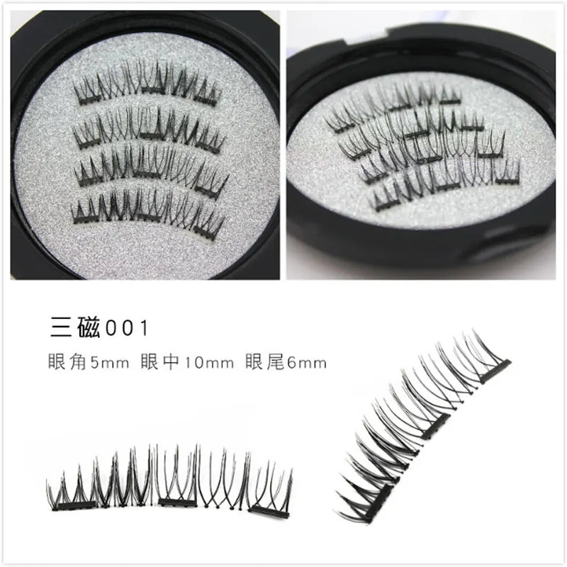 3-Magnet Magnetic Eyelashes 3D Handmade Natural Lashes