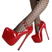 Sexy Red Platform High Heels Women Patent Leather