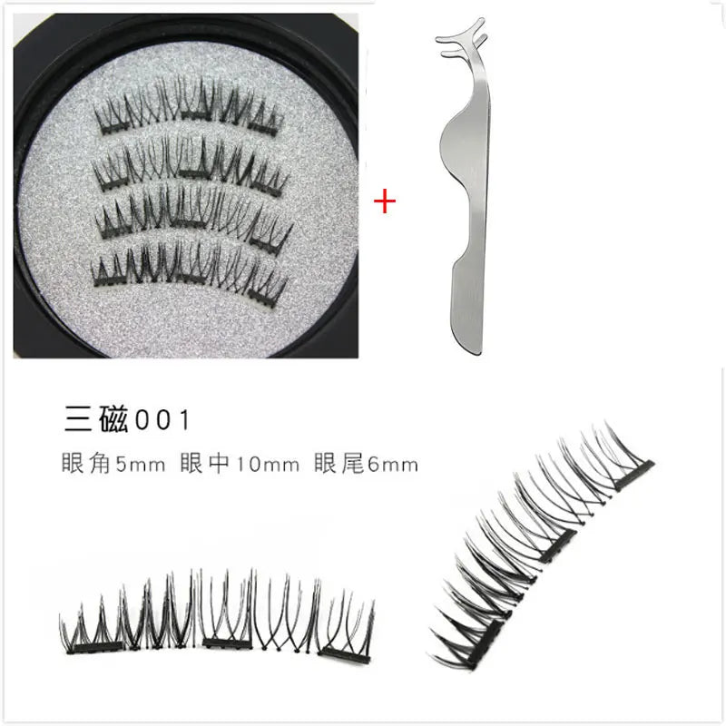 3-Magnet Magnetic Eyelashes 3D Handmade Natural Lashes