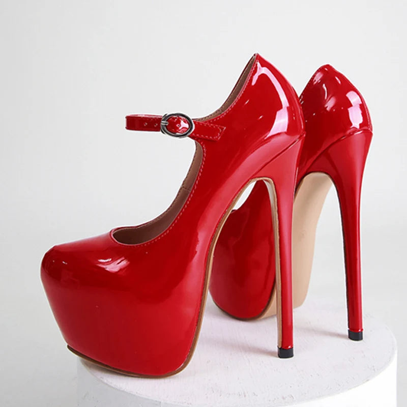 Sexy Red Platform High Heels Women Patent Leather