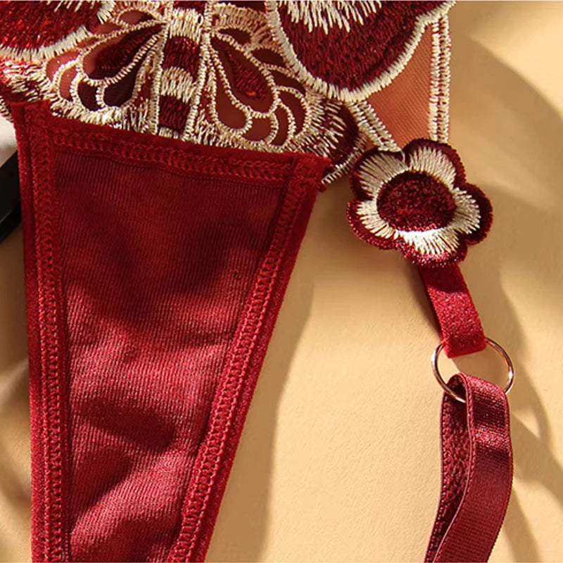 Sexy Lace Thong Women Butterfly Low-Waist Mesh Panties