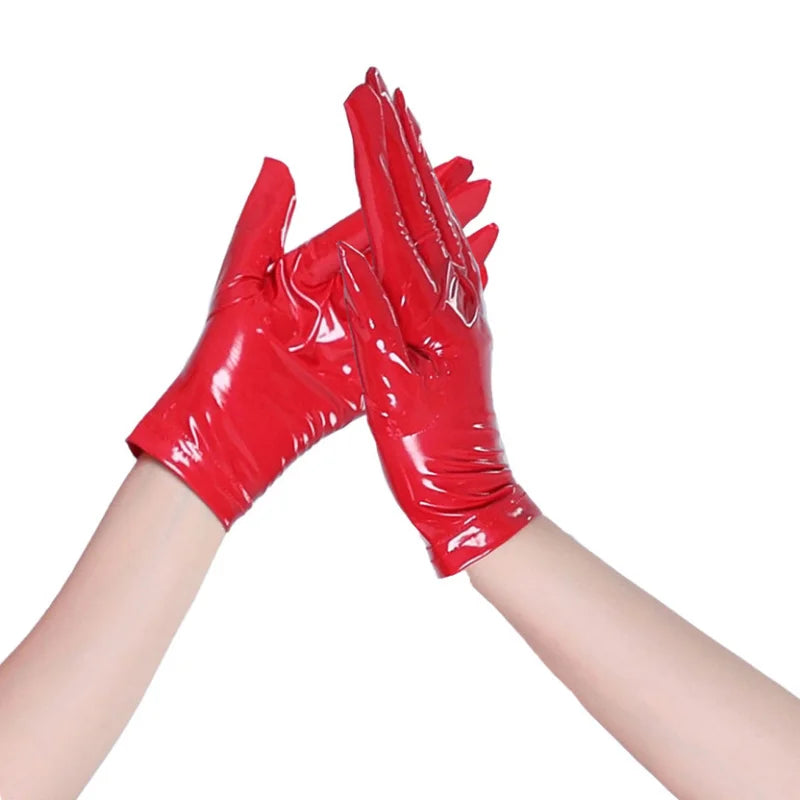 Sexy Patent Leather Gloves Women Long Short PU Cosplay