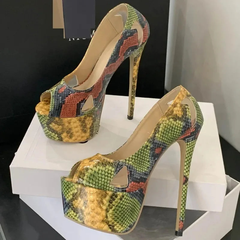 High Heel Platform Pumps Women Sexy Peep Toe Stilettos