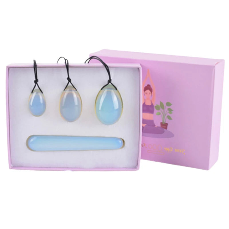 Rose Quartz & Jade Yoni Egg Set Kegel Pelvic Floor Trainer