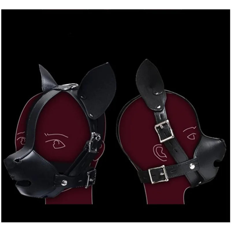 BDSM Puppy Play K9 Bondage Kit – Dog Hood & Mouth Mask