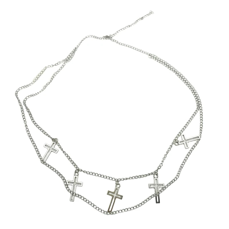 Layered Cross Belly Chain Waist Body Chain Jewelry Belt