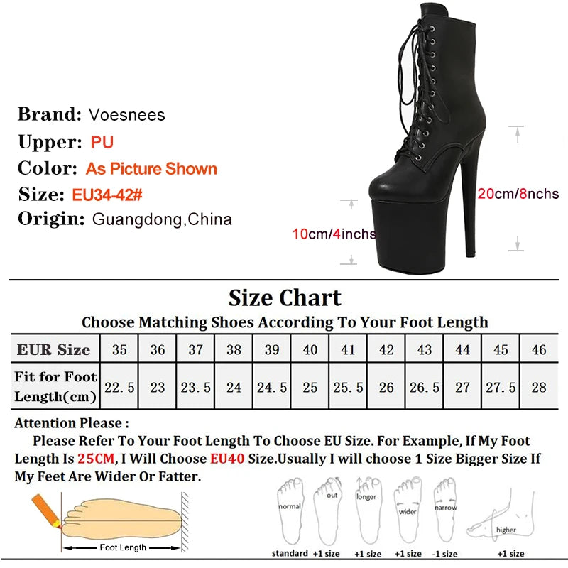 Strappy Platform Ankle Boots Women Pole Dance High Heels