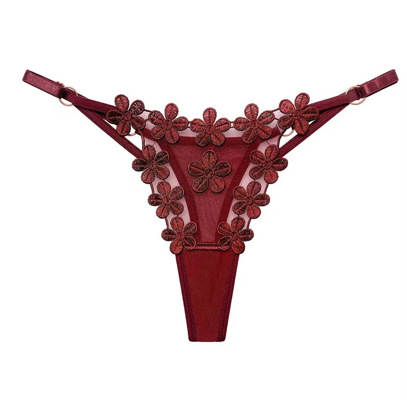 Sexy Lace Thong Women Butterfly Low-Waist Mesh Panties
