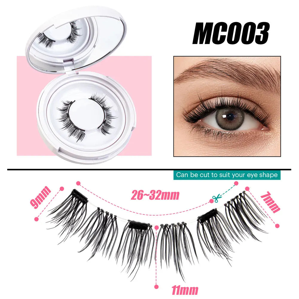 2 Pairs Reusable Magnetic Lashes with Tweezer