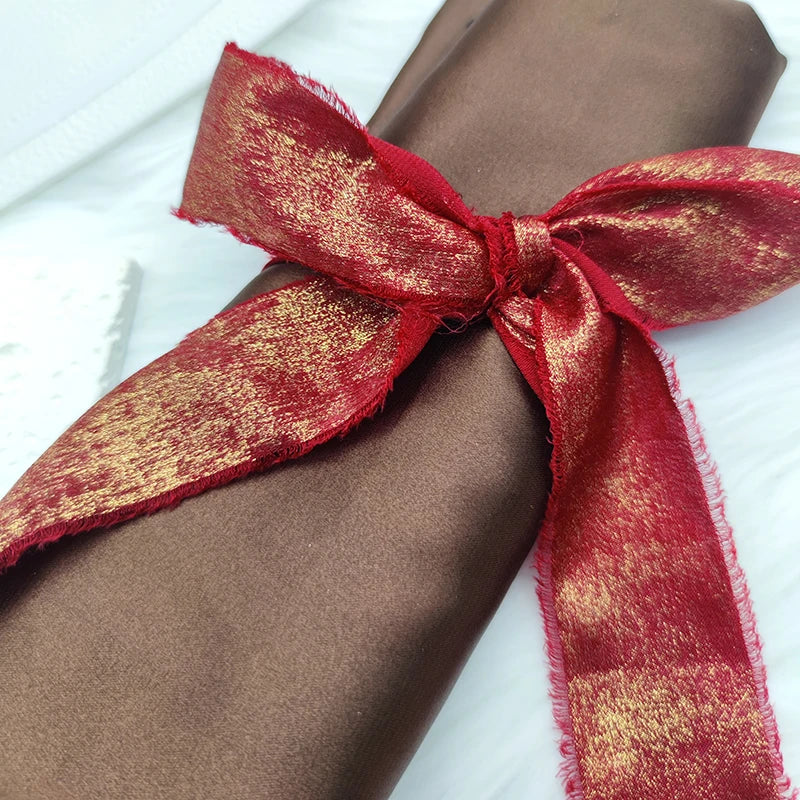 Sparkling Chiffon Silk Ribbon Bridal Bouquet Wrap Decor