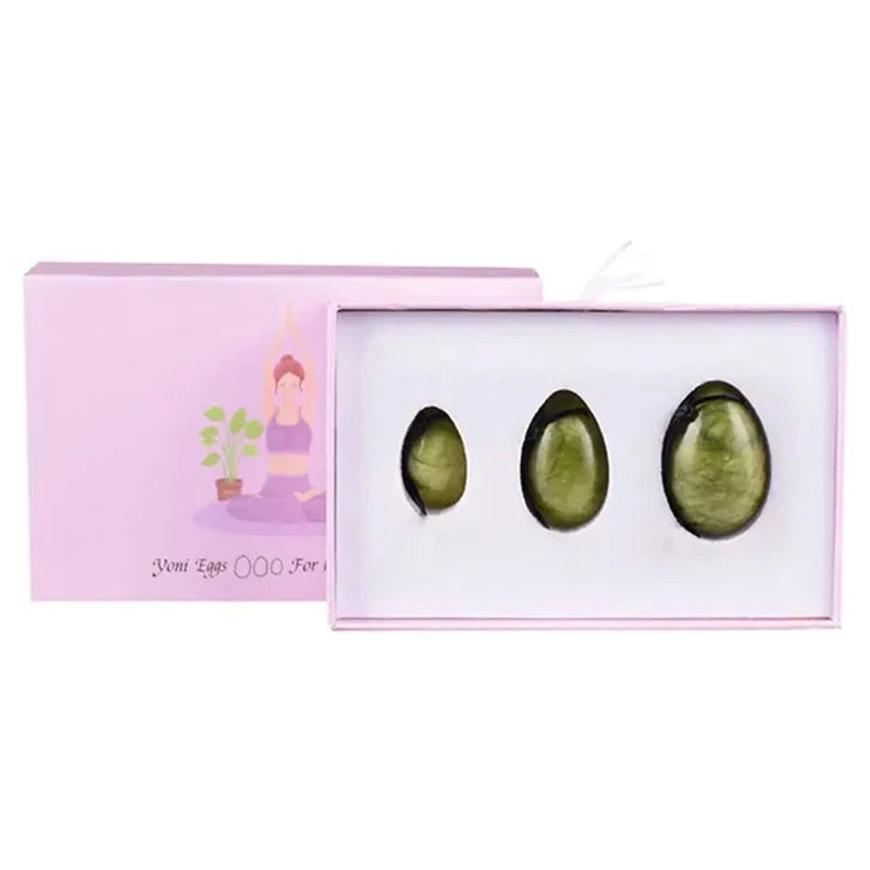 Rose Quartz & Jade Yoni Egg Set Kegel Pelvic Floor Trainer