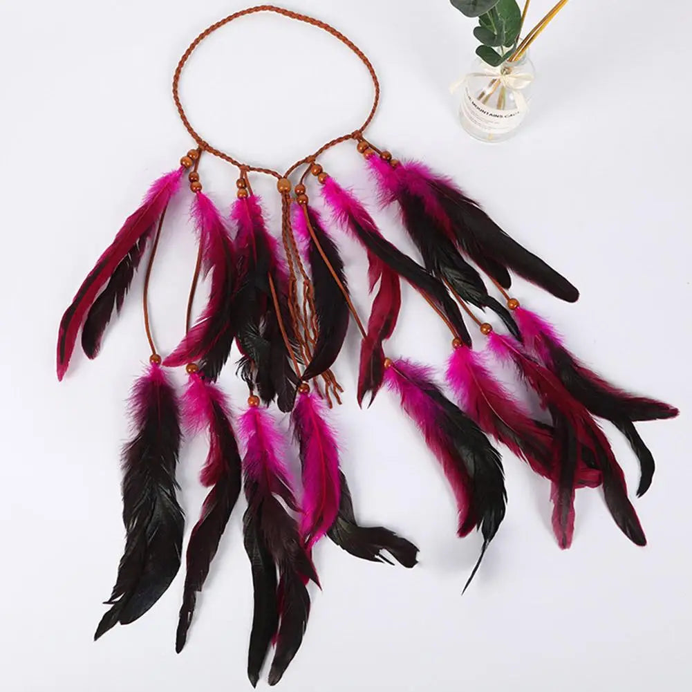 Boho Feather Headband Gypsy Hippie Hair Accessory