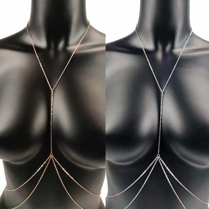 Sexy Chest & Belly Chains Women Cross Waist Body Jewelry