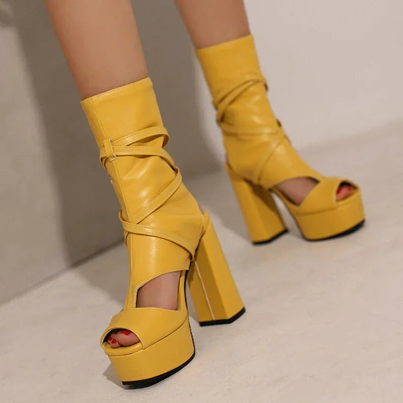 Sexy Platform Sandals Women Thick High Heels Summer