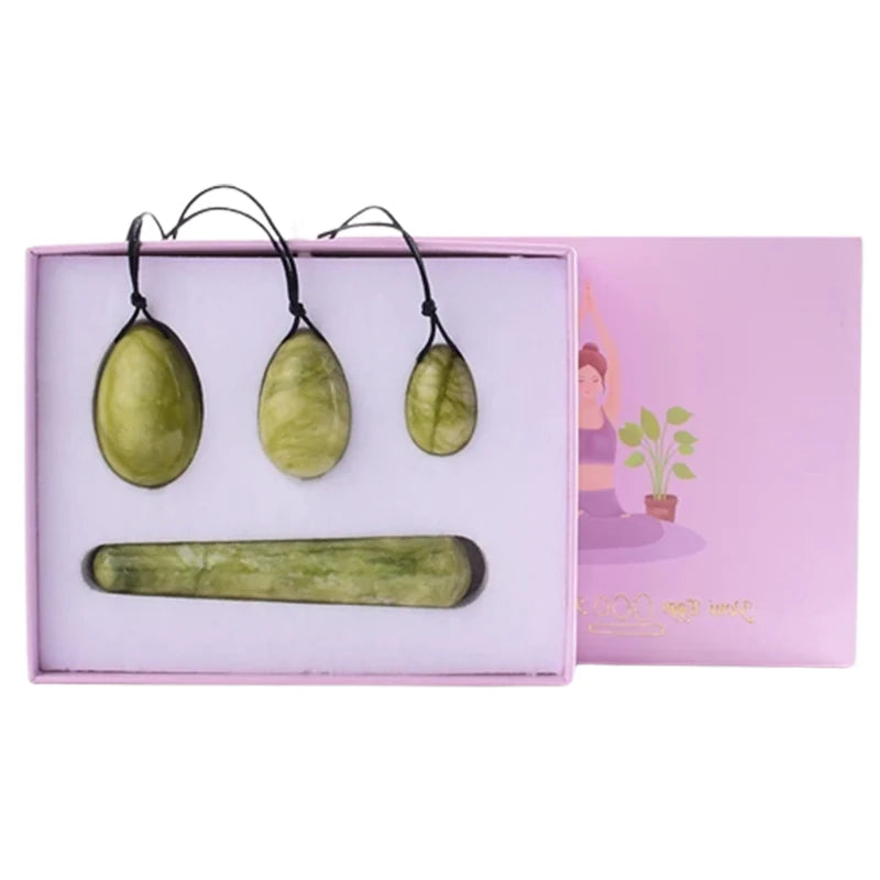 Rose Quartz & Jade Yoni Egg Set Kegel Pelvic Floor Trainer