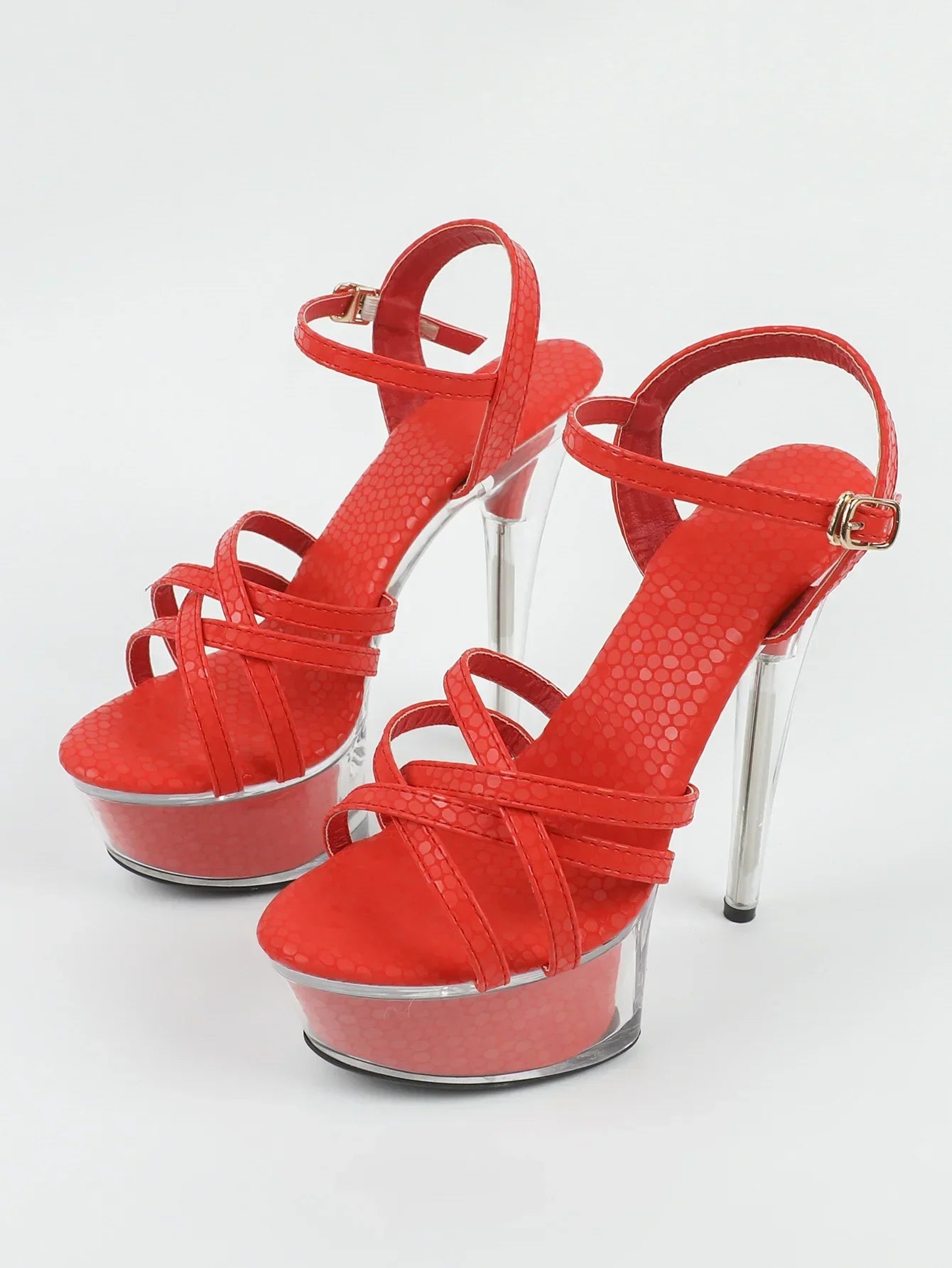 Sexy 15CM Transparent Platform High Heel Sandals