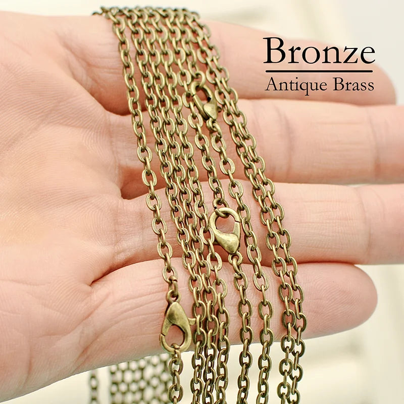 100PCS Silver Plated Necklace Chains 18-30 Inch Women