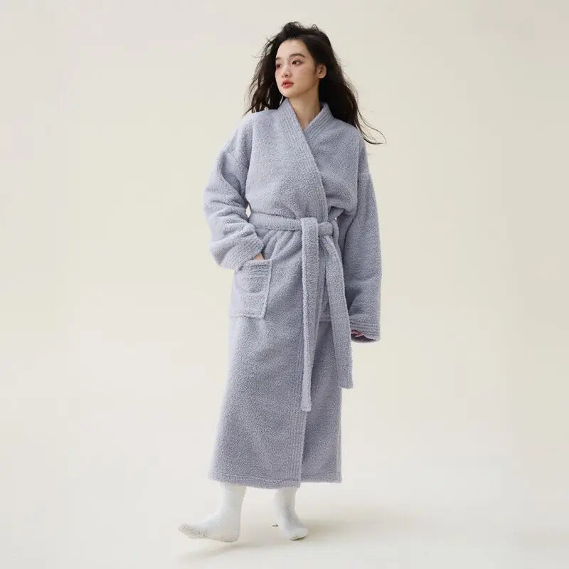 Women’s Coral Velvet Sleepwear Robe Warm Thick Bathrobe