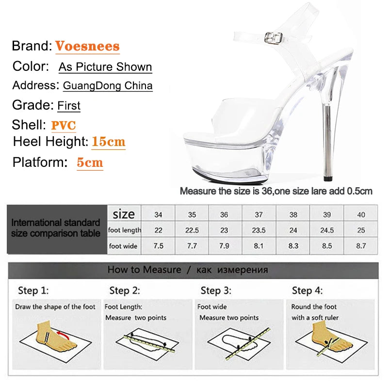 Clear Crystal Platform Sandals – Sexy High Needle Heels