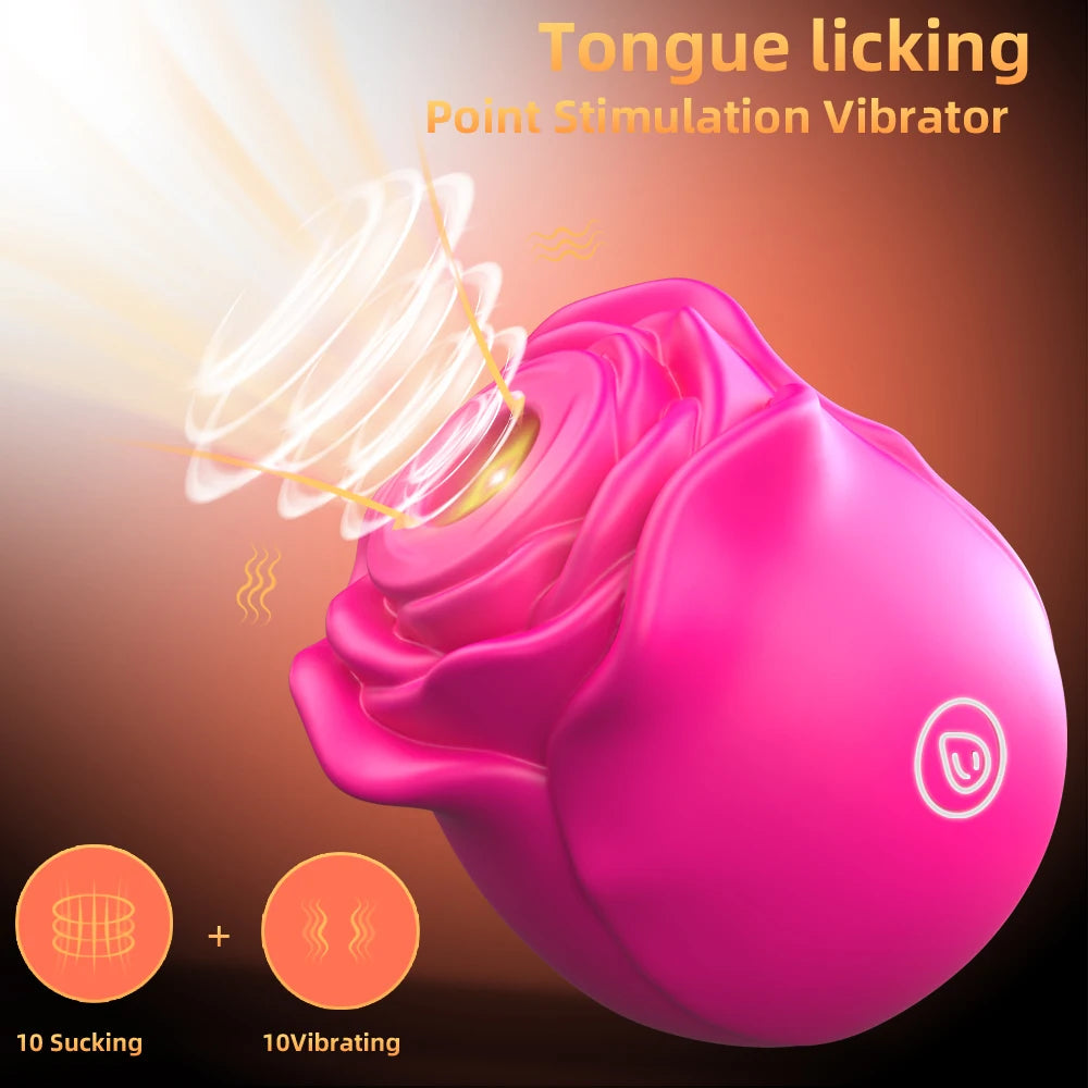 Rose-Shaped Clitoral Sucking Vibrator for Women