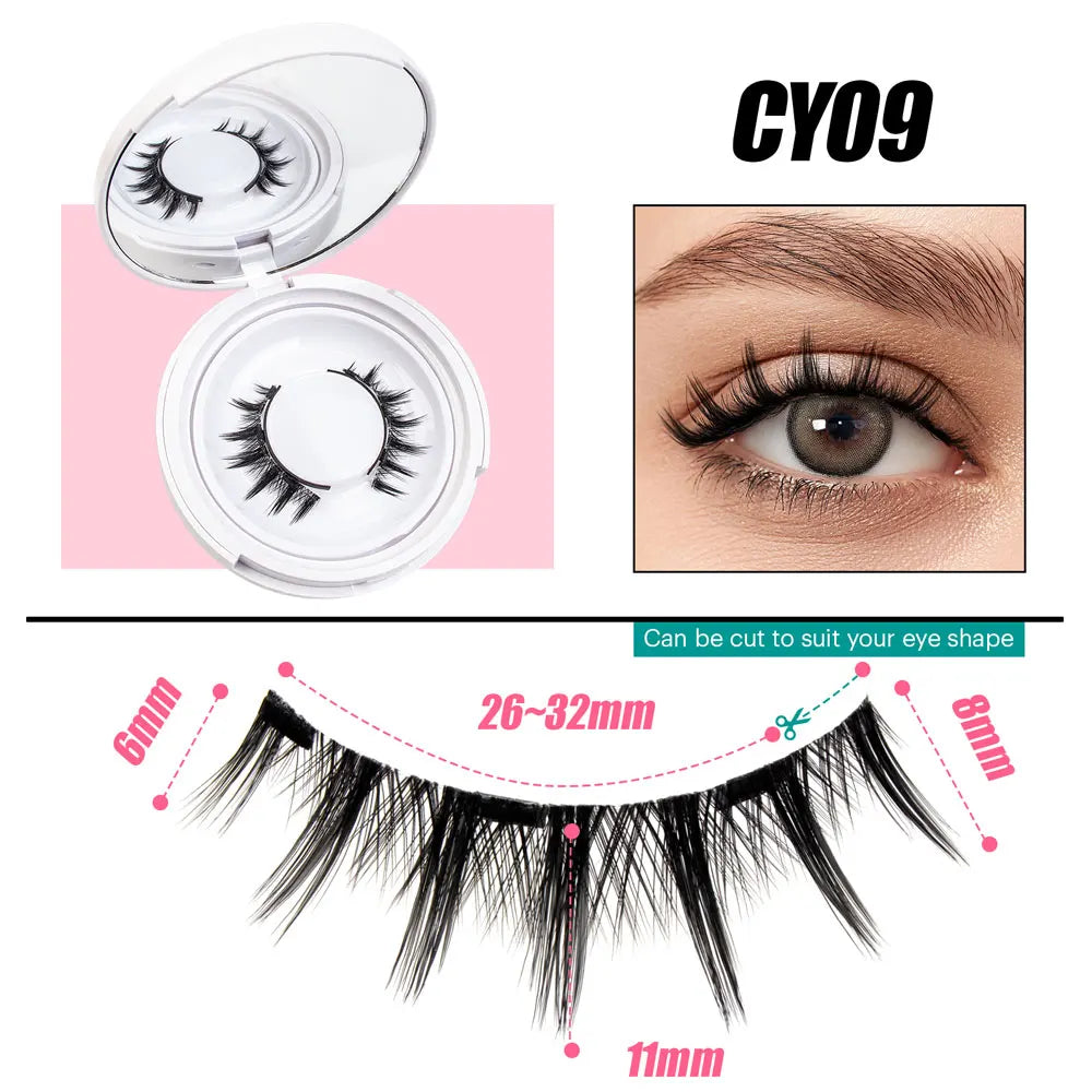 2 Pairs Reusable Magnetic Lashes with Tweezer